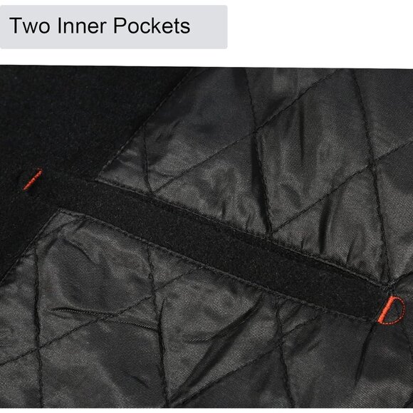 🆕 Men Black Wool Trench Coat Winter Fleece Lining Business Jacket Regular Fit - Picture 3 of 7